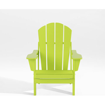 WestinTrends Outdoor Patio Folding Poly HDPE Adirondack Chair Seat, Lime