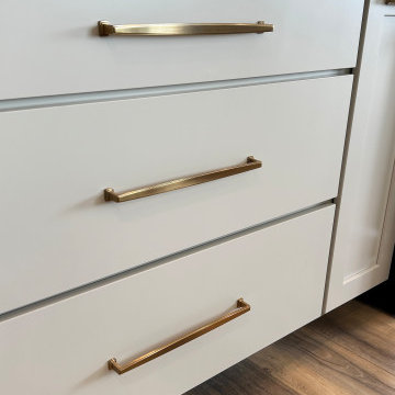 Accessible Beige Painted Kitchen with Birch Almond Accents