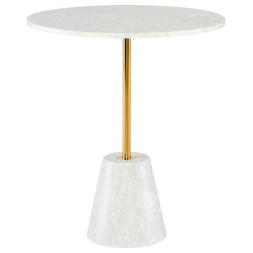 Siena White Marble Side Table