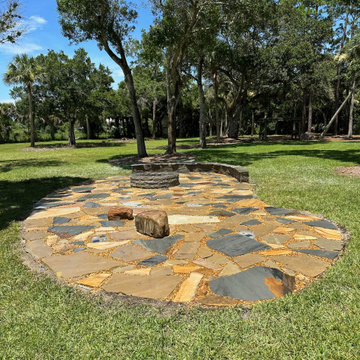 Rustic Flagstone Fire Pit Retreat