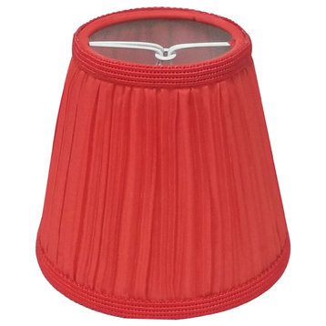 Royal Designs, Inc. Mushroom Pleat Clip On Chandelier Shade 3x5x5 in, Red, Sing