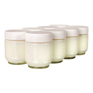 Euro Cuisine Set 8 Glass Jars with Lid Yogurt Maker Model YM80 and