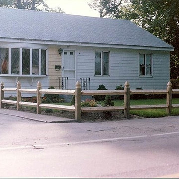 Cedar Post and Rail Fence with Square Posts