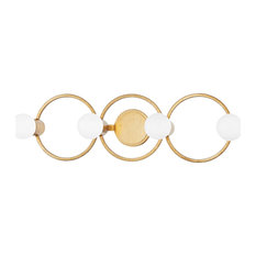 Mitzi H413304 Hope 4 Light 28"W Vanity Light - Gold Leaf