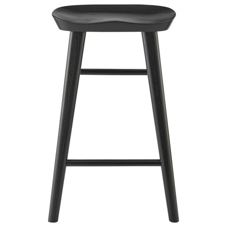 Vieno Bar Stool, Natural Set of 1, Black, Counter