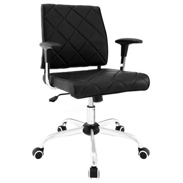 Paramus Leather Computer Chair, Black