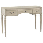 Bentley Designs - Bordeaux Chalked Oak Dressing Table - Bordeaux Dressing Table vaunts a certain elegance and refinement that brings a sense of subtle sophistication to any home. The range features a wide choice of cabinets featuring gently bowed fronts, soft curved frames and delicate turned legs. The range boasts Blum soft-closing drawers for that extra refinement and pull out shelves for a superior customer experience