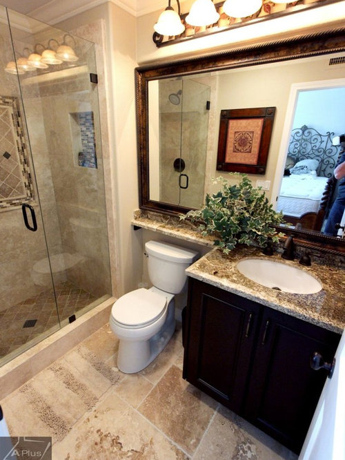 Traditional Bath Design Ideas, Pictures, Remodel & Decor with Dark Wood