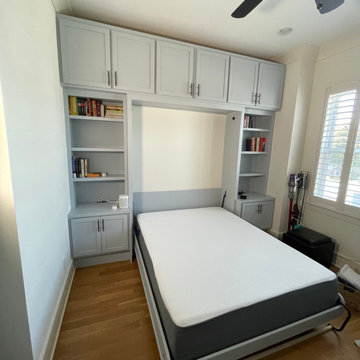 Custom Built Vertical Queen Murphy Bed With Fold-Down Desk, Shelving & Cabinets
