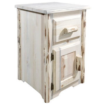 Montana End Table with Drawer & Door, Left Hinged, Ready to Finish