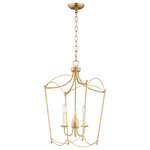 Maxim Lighting - Plumette 3-Light Pendant, Gold Leaf - Sweeping metal accents links create classic curves on a minimalist chandelier. Available in hand-rubbed Chestnut Bronze or elegant Gold Leaf finishes. This look humbly evokes French Country charm and enchants any room it illuminates.