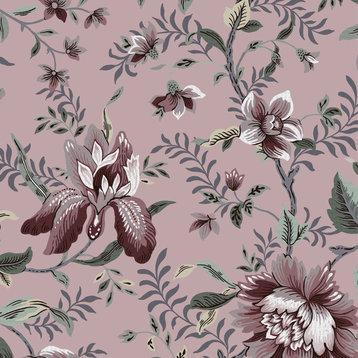 Laura Ashley Edita’s Garden Wallpaper, Pale Blackberry