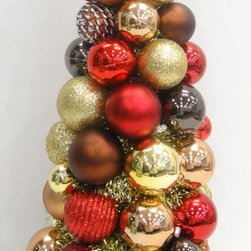Marth Stewart Living Tree red, gold, brown ornaments - 18 inch - Christmas Ornaments
