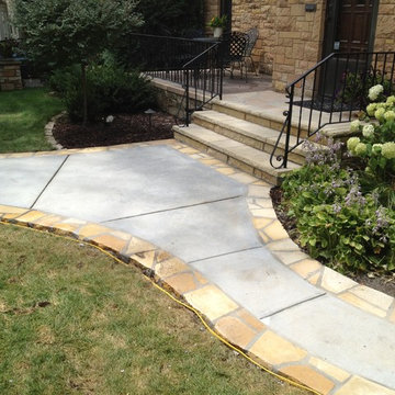 Concrete and Stone Front Walkway in Edina
