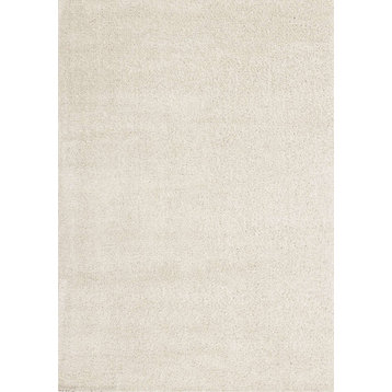 Cypress Collection Soft Two Toned Cream Recycled Area Rug, 5'3"x7'7"