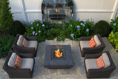 Small beach style patio photo in New York