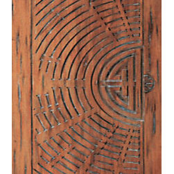 Chinese Style Hand Carved Mahogany Single Door, Left - Front Doors