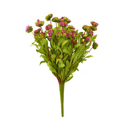 Shea's Wildflower - 16" Globe Parchment Amaranth Bush, Dark Pink - Artificial Flower Arrangements