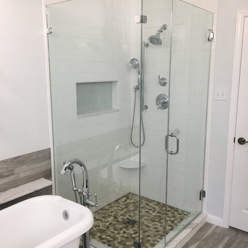 MASTER BATHROOM - Complete Remodel Free Standing Tub / Corner Subway Tile Show