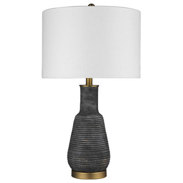Acclaim Trend Home 25.75" Table Lamp, Brass/Seasalt Drum