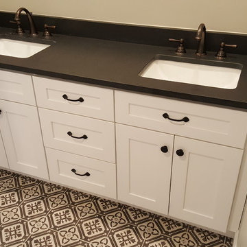 Family Bath White Shaker Framed Cabinetry