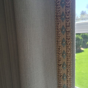 Linen Drapery with Leading Edge Trim