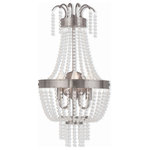 Livex Lighting - Livex Lighting 51874-91 Valentina - Three Light Wall Sconce - Valentina Three Ligh Brushed Nickel Clear *UL Approved: YES Energy Star Qualified: n/a ADA Certified: n/a  *Number of Lights: Lamp: 3-*Wattage:60w Candelabra Base bulb(s) *Bulb Included:No *Bulb Type:Candelabra Base *Finish Type:Brushed Nickel