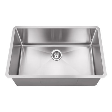Hardware Resources HMS190 30" Undermount Single Basin Stainless - Stainless
