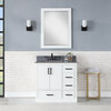 Monna 36" Single Bathroom Vanity Set in White with Mirror