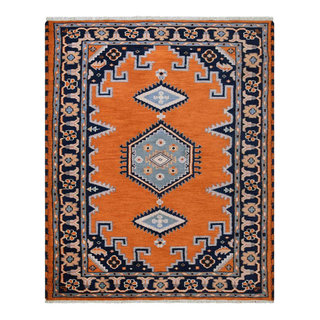 Ahgly Company Indoor Round Oriental Brown Industrial Area Rugs, 5