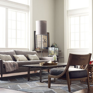 Brant Coffee Table With Wrought Iron Base