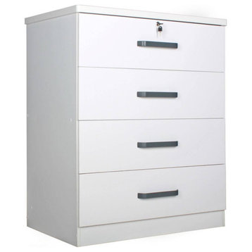 Better Home Products Liz Super Jumbo 4 Drawer Storage Chest Dresser, White