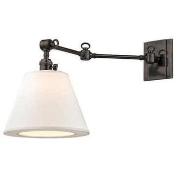 Hudson Valley Hillsdale 1-Light Swing Arm Wall Sconce, Old Bronze - 6233-OB