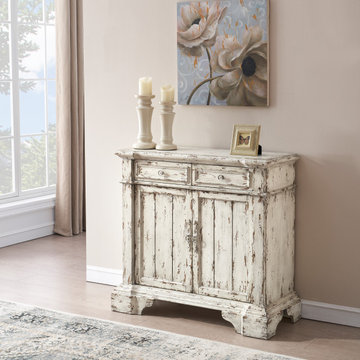Simone Vintage Inspired 2 Door 2 Drawer Accent Storage Cabinet