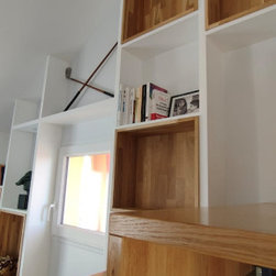Escalier sur-mesure avec biblioth&egrave;que - Bookcases