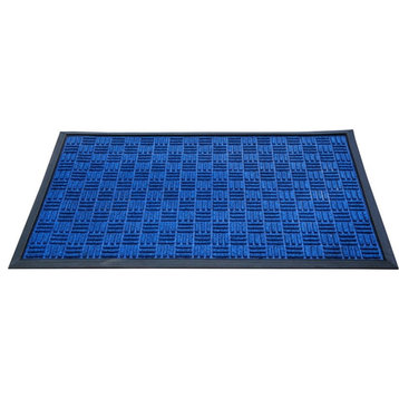 Pemberly Row Fabric Heavy Duty Indoor and Outdoor Entrance Mat Blue Size 32 x 48