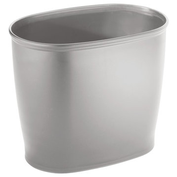 iDesign Kent Oval Waste Can, Silver