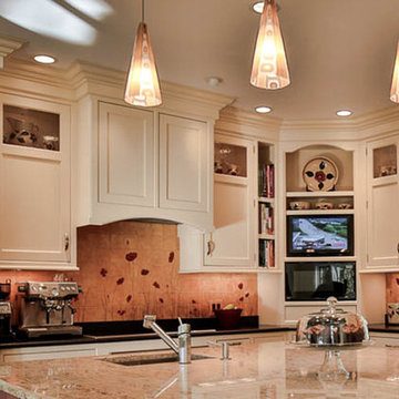 Hand painted backsplash custom mural