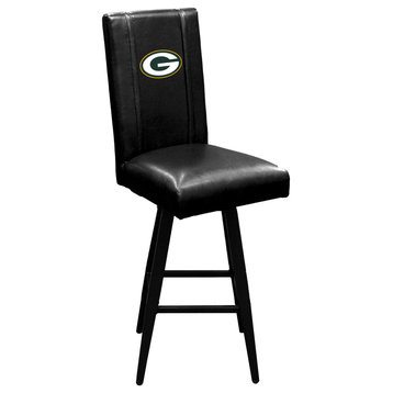 Green Bay Packers Primary Swivel Bar Stool With Black Vinyl