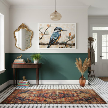 "A Kingfisher" Digital Mosaic Artwork Eclectic Style Wall Art