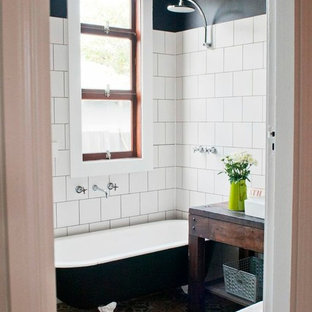 Bäder mit Löwenfuß-Badewanne und Betonboden Ideen, Design & Bilder