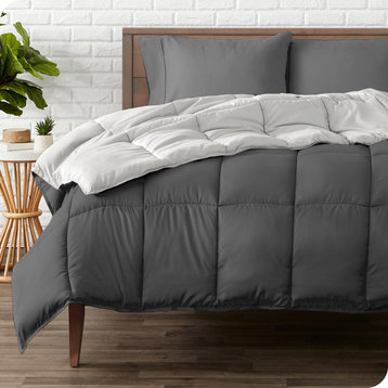 Bare Home Reversible Down Alternative Comforter, Gray / Light Gray, Twin/Twin Xl