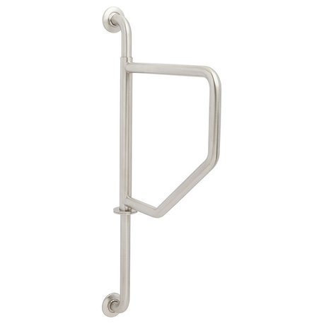36" Swing Away Wall Bathroom Grab Bar, Polished Stainless, 36" Wall to Wall