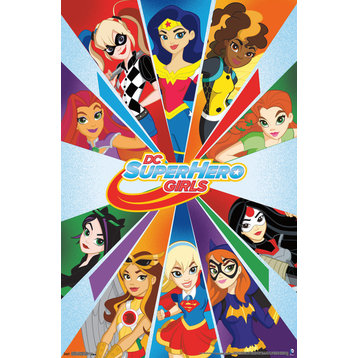 DC Super Hero Girls Collage Poster, Premium Unframed