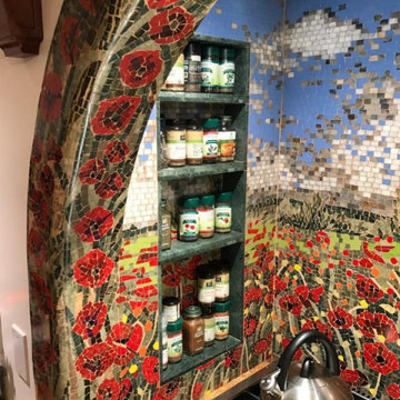 Mosaic Poppy Flower Field I Mozaico