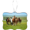 Horses Running Design Rectangle Christmas Tree Ornament