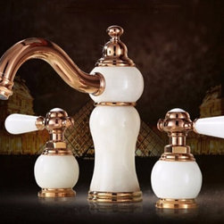 Tours WideSpread Rose Gold Bathroom Sink Faucet - Bathroom Sink Faucets