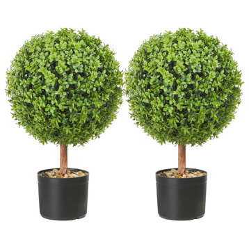 VEVOR 2' Artificial Topiary Tree Faux Plant w/ Replaceable Leaves Home Decor