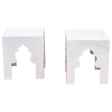 Pair of Small Taj Marble Side Tables