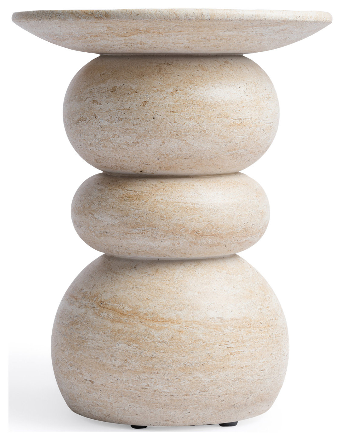 Studio London Elegant Silfi Travertine Effect Stool for Modern Home Bedroom
